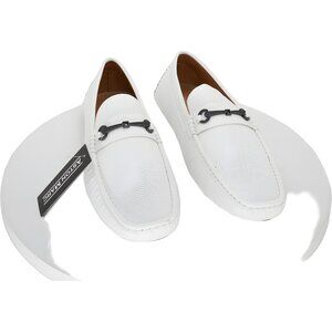 Aston Marc Men's White Bit Driving Loafers Slip-On Comfort Shoes 11M